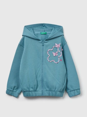 Benetton, Hoodie With Sequins, Size: 116, Sky Blue, Kids United Colors of Benetton