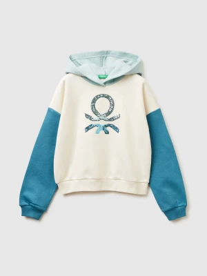 Benetton, Hoodie With Sequins, Size: XL, Creamy White, Kids United Colors of Benetton