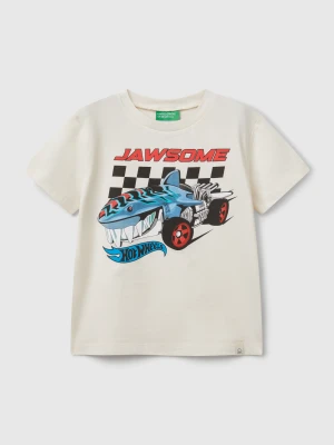 Benetton, Hot Wheels Cotton T-shirt, size 104, Creamy White, Kids United Colors of Benetton