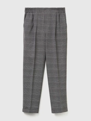 Benetton, Houndstooth Flannel Trousers, Size: XXS, Gray, Women United Colors of Benetton