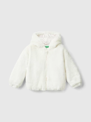 Benetton, Jacket In Faux Fur, size 104, Creamy White, Kids United Colors of Benetton