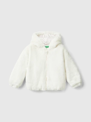 Benetton, Jacket In Faux Fur, size 116, Creamy White, Kids United Colors of Benetton