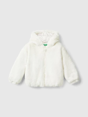 Benetton, Jacket In Faux Fur, size 82, Creamy White, Kids United Colors of Benetton