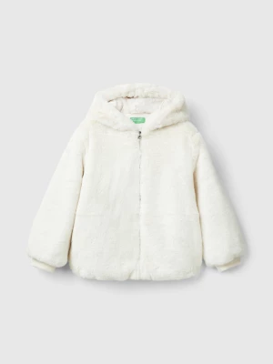 Benetton, Jacket In Faux Fur, size S, Creamy White, Kids United Colors of Benetton