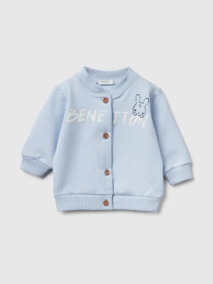 Benetton, Warm Sweatshirt With Logo Print, Size: 82, Sky Blue, Kids United Colors of Benetton