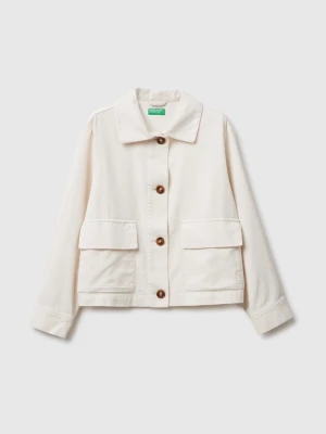 Benetton, Velvet Jacket, Size: XS, Creamy White, Women United Colors of Benetton