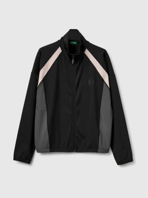 Benetton, Sports Sweatshirt With High Neck, Size: XXS, Black, Women United Colors of Benetton