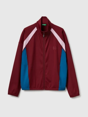 Benetton, Sports Sweatshirt With High Neck, Size: XXS, Burgundy, Women United Colors of Benetton