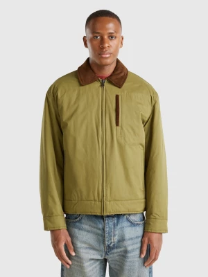 Benetton, Jacket With Checked Lining, size XXXL, Military Green, Men United Colors of Benetton