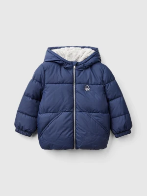 Benetton, Jacket With Teddy Interior, Size: 82, Dark Blue, Kids United Colors of Benetton