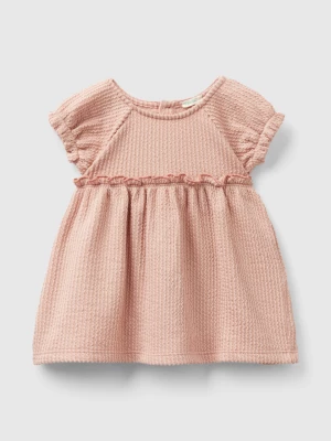 Benetton, Jacquard Dress With Ruffles, size 50, Soft Pink, Kids United Colors of Benetton