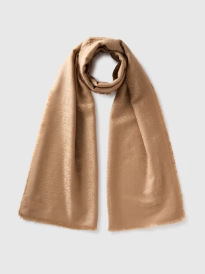 Benetton, Jacquard Scarf, Size: OS, Beige, Women United Colors of Benetton