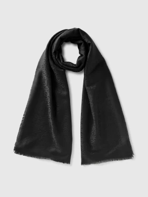 Benetton, Jacquard Scarf, Size: OS, Black, Women United Colors of Benetton