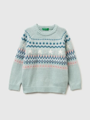 Benetton, Jacquard Sweater, Size: 116, Aqua, Kids United Colors of Benetton