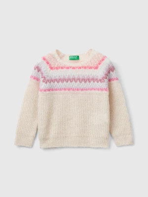 Benetton, Jacquard Sweater, size 82, Beige, Kids United Colors of Benetton