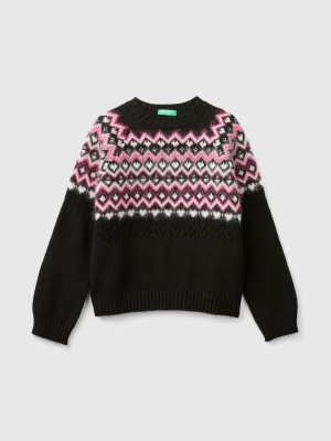 Benetton, Jacquard Sweater, size S, Black, Kids United Colors of Benetton