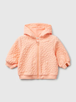 Benetton, Jacquard Sweatshirt With Zip, size 82, Peach, Kids United Colors of Benetton