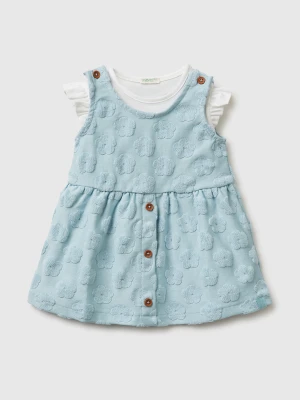 Benetton, Jacquard Terry Dress, Size: 82, Sky Blue, Kids United Colors of Benetton