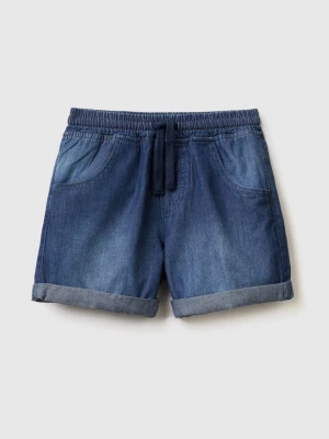 Benetton, Jean Look Bermudas With Drawstring, size 104, Blue, Kids United Colors of Benetton