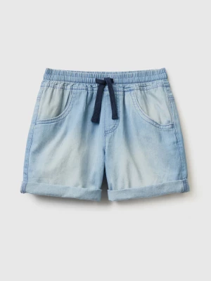 Benetton, Jean Look Bermudas With Drawstring, size 110, Light Blue, Kids United Colors of Benetton