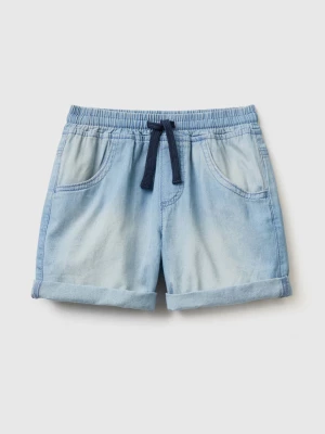 Benetton, Jean Look Bermudas With Drawstring, size 82, Light Blue, Kids United Colors of Benetton