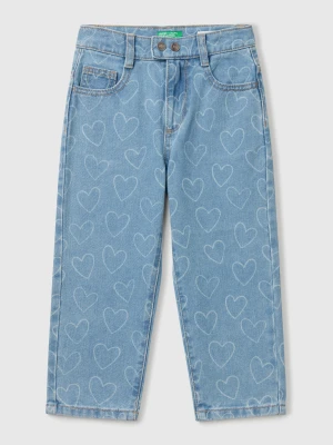 Benetton, Jeans With Heart Print, size 116, Blue, Kids United Colors of Benetton