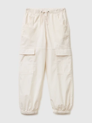 Benetton, Jogger Fit Cargo Pants, Size: XL, Creamy White, Kids United Colors of Benetton
