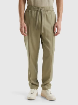Benetton, Joggers In Modal® And Cotton Blend, size L, Light Green, Men United Colors of Benetton
