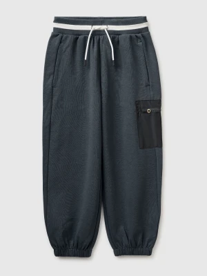 Benetton, Joggers With Nylon Pocket, Size: XL, Dark Gray, Kids United Colors of Benetton