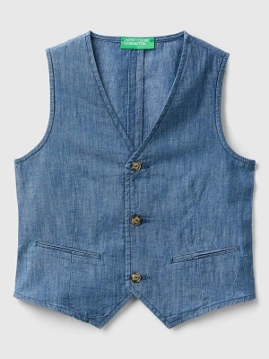 Benetton Kamizelka dżinsowa w kolorze niebieskim rozmiar: 130