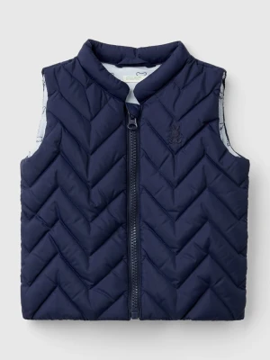 Benetton Kamizelka pikowana w kolorze granatowym rozmiar: 56