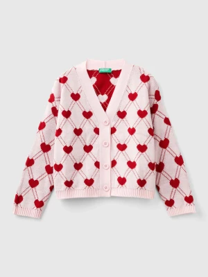 Benetton Kardigan w kolorze jasnoróżowo-czerwonym rozmiar: 160