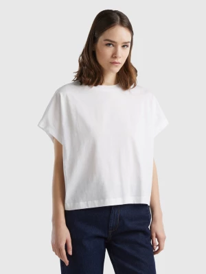 Benetton, Kimono Sleeve T-shirt, size M, White, Women United Colors of Benetton
