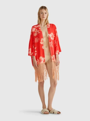 Benetton, Kimono Sweater With Floral Print, size XS-S, , Women United Colors of Benetton