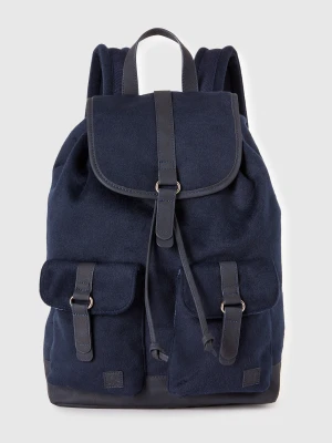 Benetton, Rucksack In Imitation Leather, Size: OS, Dark Blue, Men United Colors of Benetton
