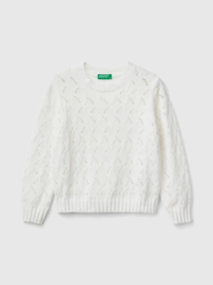 Benetton, Knit Chenille Sweater, size 82, White, Kids United Colors of Benetton