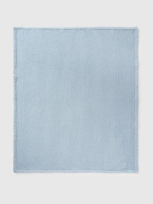Benetton, Knit Cotton Blanket, Size: OS, Sky Blue, Kids United Colors of Benetton