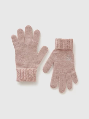 Benetton, Knit Gloves With Logo, size XL-3XL, Pink, Kids United Colors of Benetton