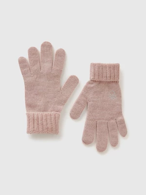 Benetton, Knit Gloves With Logo, size XL-3XL, Pink, Kids United Colors of Benetton