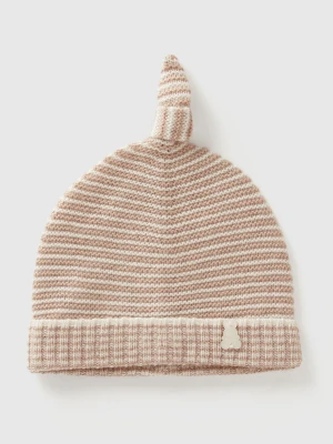 Benetton, Knit Hat With Knot, Size: 74-82, Creamy White, Kids United Colors of Benetton