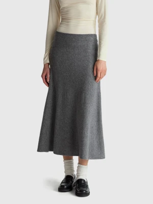Benetton, Knit Midi Skirt, Size: S, Dark Gray, Women United Colors of Benetton