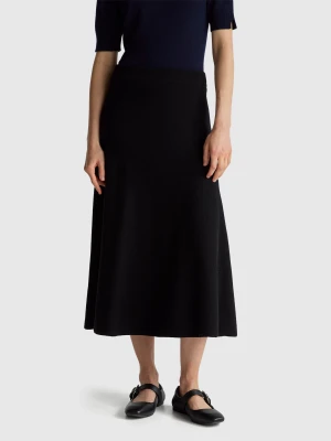Benetton, Knit Midi Skirt, Size: XXS, Black, Women United Colors of Benetton