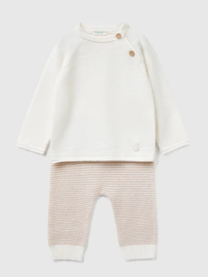 Benetton, Knit Outfit, Size: 82, Creamy White, Kids United Colors of Benetton