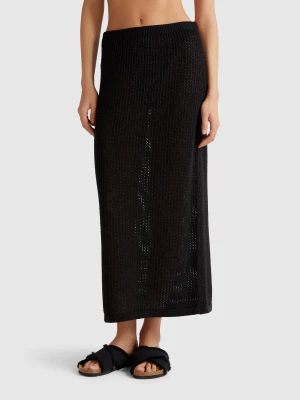 Benetton, Knit Tricot Skirt, size XS, Black, Women United Colors of Benetton