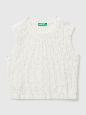 Benetton, Knit Vest, size 116, Creamy White, Kids United Colors of Benetton