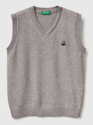Benetton, Knit Vest, Size: XL, Light Gray, Kids United Colors of Benetton