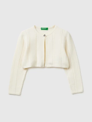 Benetton, Knitted Cardigan, Size: 116, Creamy White, Kids United Colors of Benetton