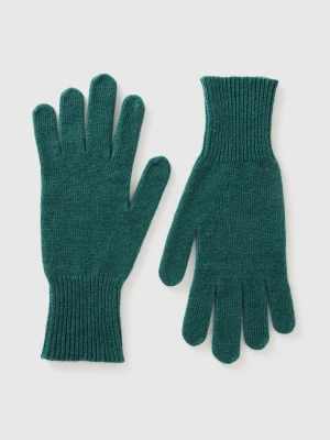 Benetton, Knitted Gloves, Size: OS, Dark Green, Women United Colors of Benetton