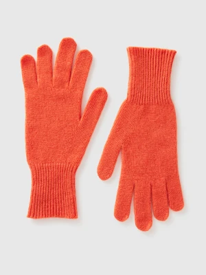 Benetton, Knitted Gloves, Size: OS, Orange, Women United Colors of Benetton