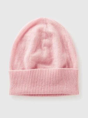 Benetton, Powder Pink Hat In Pure Merino Wool, Size: OS, Soft Pink, Women United Colors of Benetton